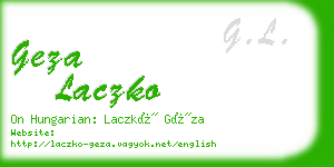 geza laczko business card